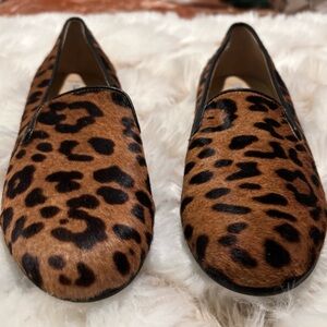 LK Bennett Leopard Print Genuine Calf Hide Flats